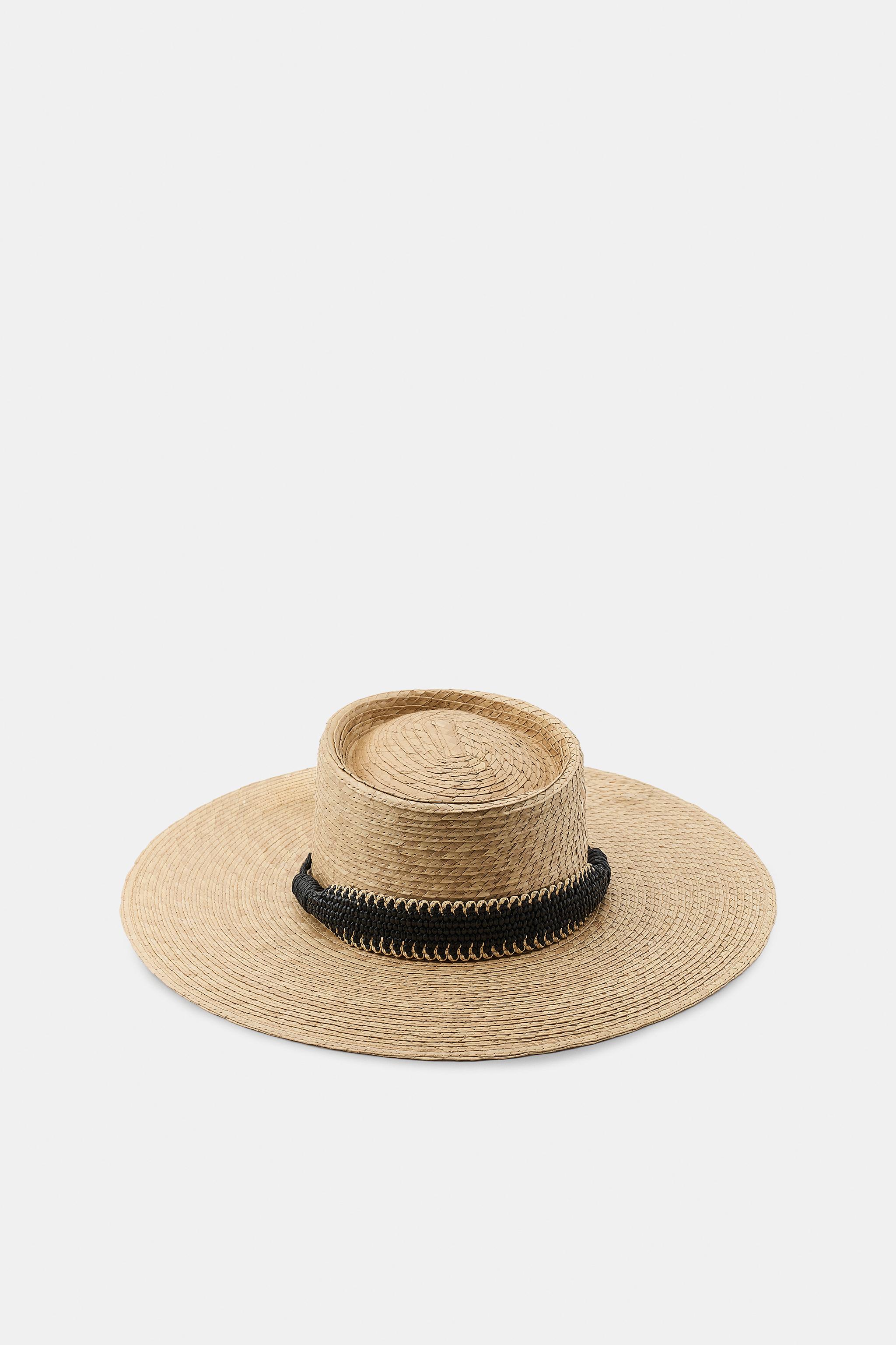 100% STRAW HAT WITH CONTRASTING BAND
